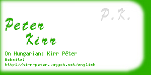peter kirr business card